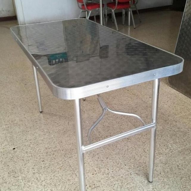 Ir Meja Lipat Aluminium Meja Stainless Kaki Lipat Meja Cafe Kursi Jenjeniu