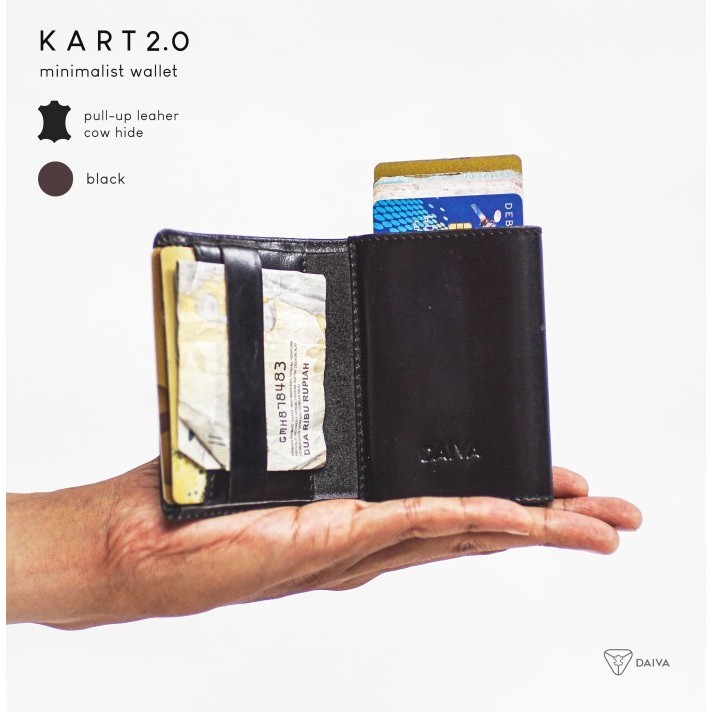 

DAIVA - Kart 2.0 Black - Dompet Kartu Kulit Otomatis