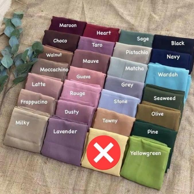 Kerudung Segi Empat Polos / Hijab Bella Square Harga Grosir