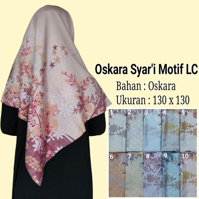 Segiempat Syari 130X130 Jilbab Umama Scarf Kerudung Segi4 Jumbo Motif