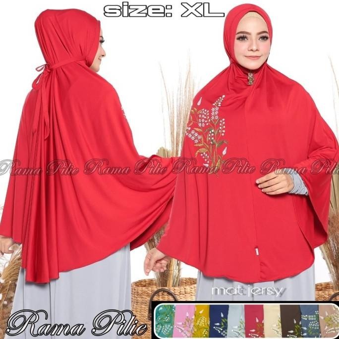 Khimar Tali Bordir. Jilbab Rama Pilie. Hijab Instan Syari. Kerudung
