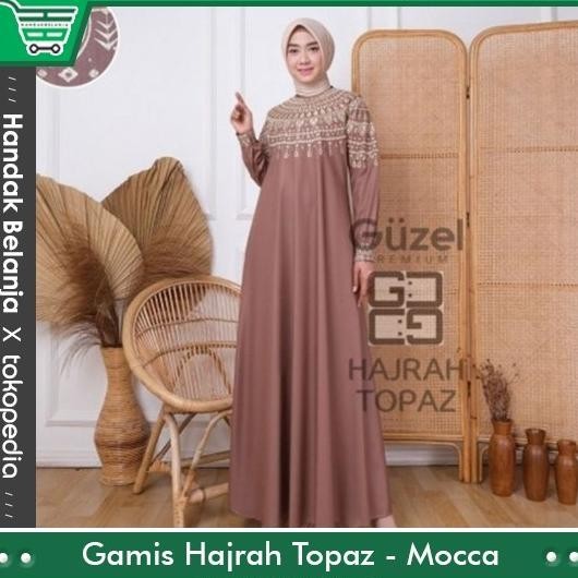 Baju Gamis Hajrah Topaz Guzel Premium Bahan Katun Toyobo Original