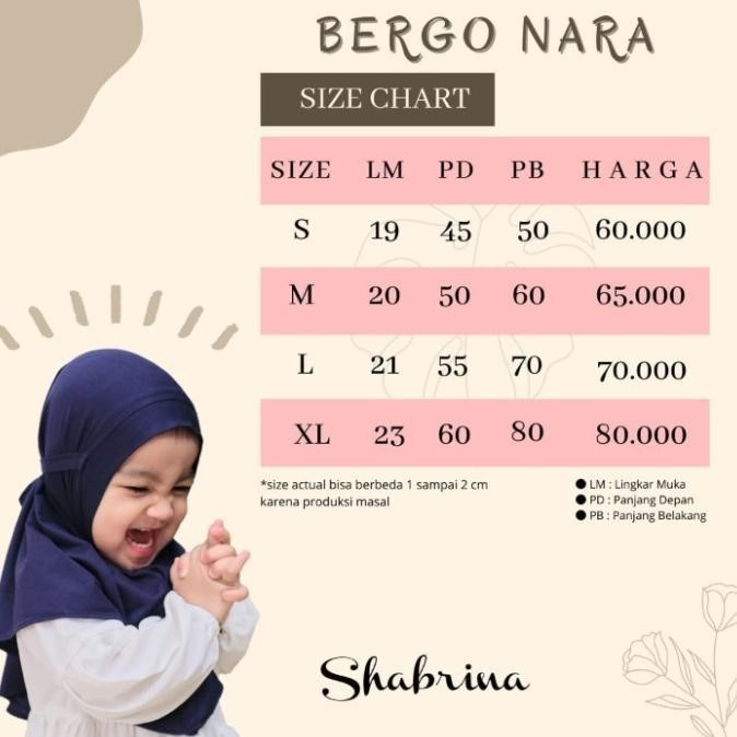 Bergo Nara Anak By Shabrina