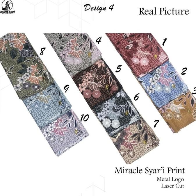 Jilbab Umama 130 X 130 Voal Miracle Syari Motif Print Metal Logo - 4