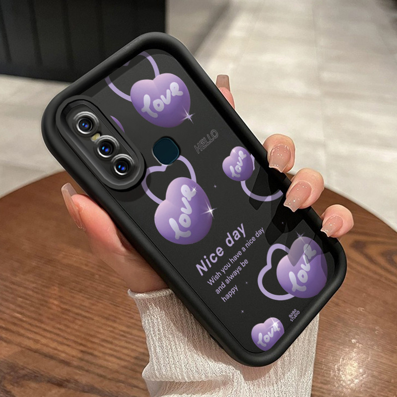 Casing Hp VIVO V15 Case Casing ponsel untuk  huruf bunga cinta Anti kotoran dan HP Anti drop  lembut