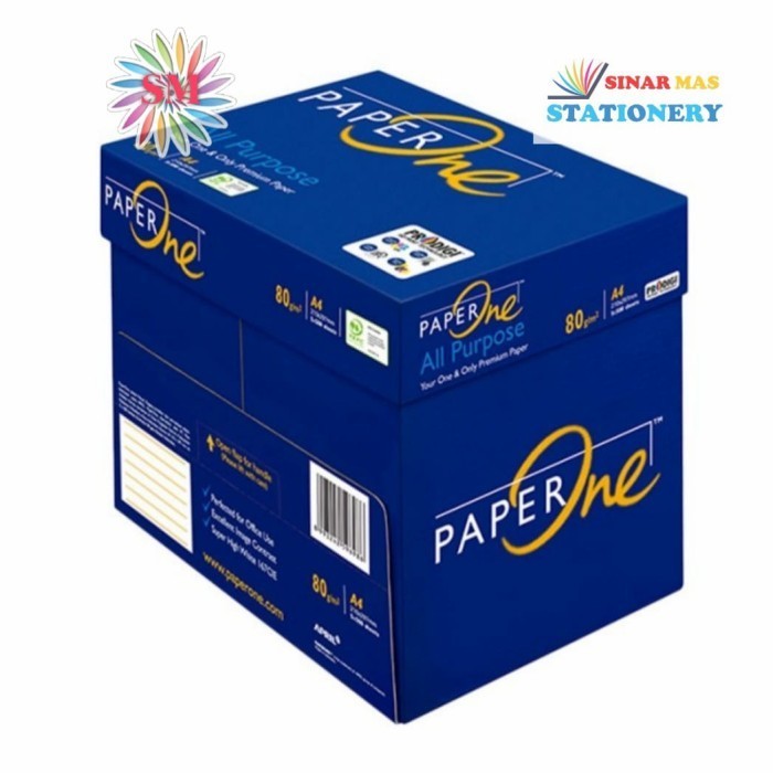

Kertas Paper One A4 80 Gram Kertas Hvs Murah Kertas Foto Copy ( Dus )