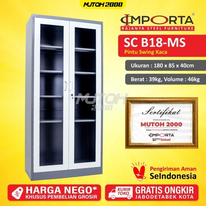 

Importa B18-Ms Lemari Arsip Besi Pintu Swing Kaca
