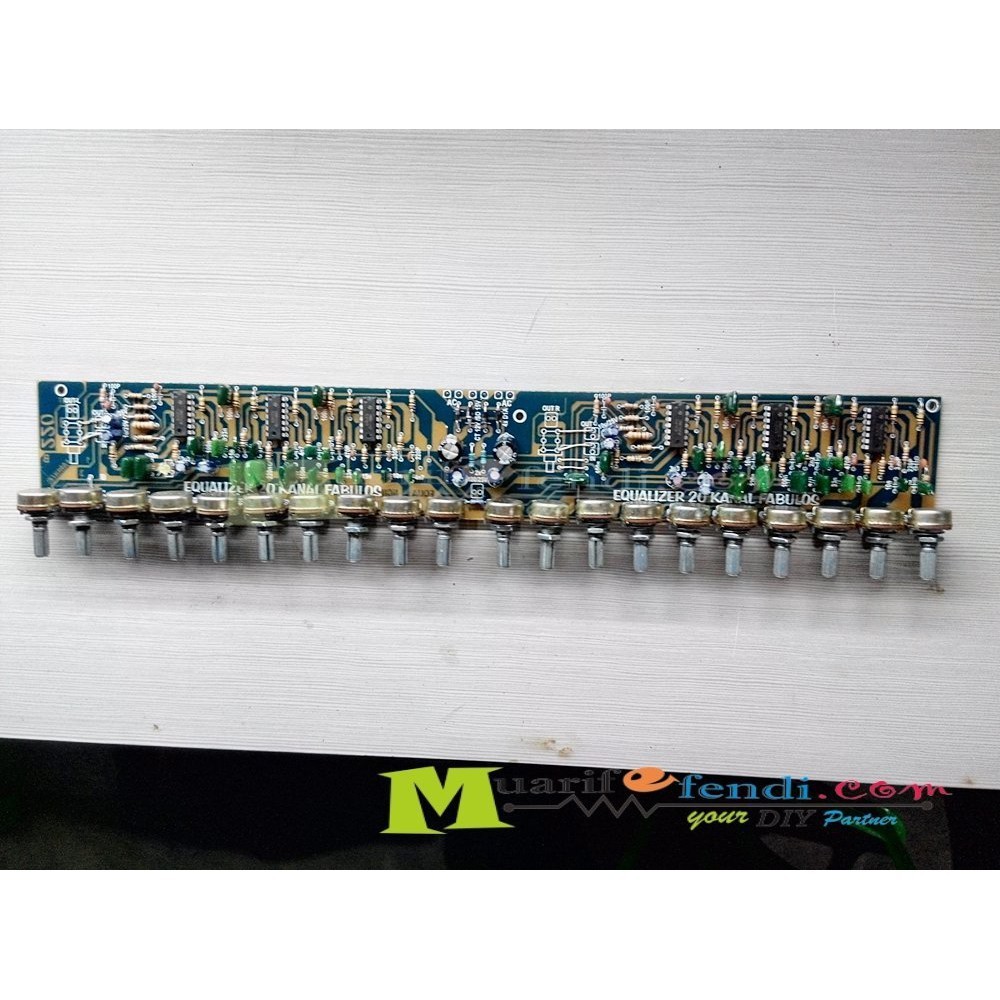 KIT Equalizer 20 Channel Stereo Potensio Putar OpAmp Tone Control Frekwensi 220