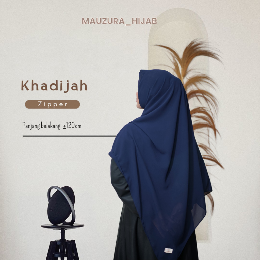 Khimar syari ceruty 2 layer jumbo (FREE BROSS) 145x145 instan zipper khadijah jilbab segitiga