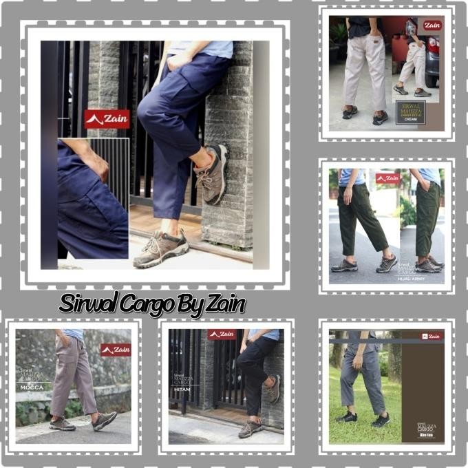 Promo  Sirwal Mauzza Cargo Zain - Celana Cargo Pria Lebaran 2024