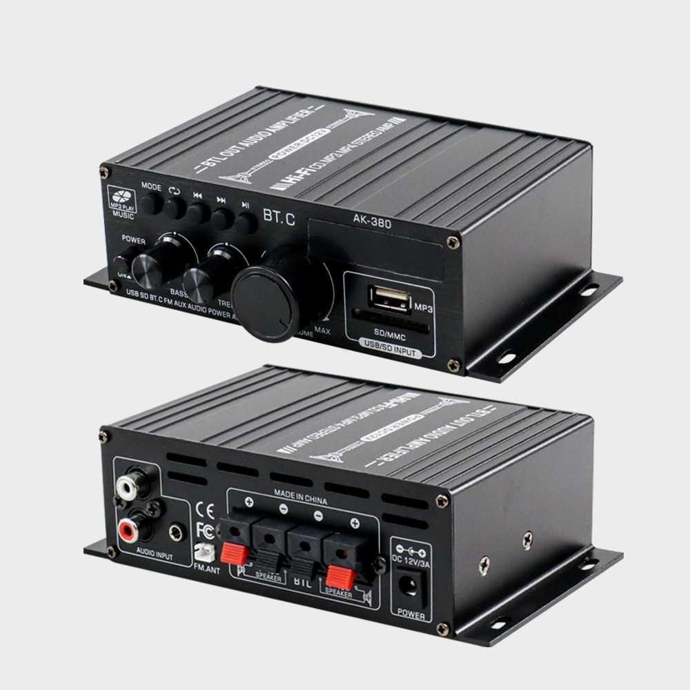 LEORY Penguat Daya Audio Bluetooth Car Power Amplifier 12V 800W AK380 Amplifier Mobil Mini Amplifier