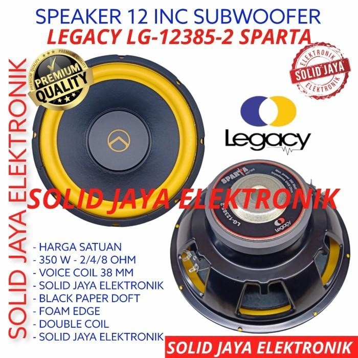 SPEAKER SUBWOOFER LEGACY 12 INC LG-12385-2 MOBIL SPARTA 12385 SUB INCH