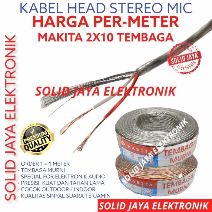 KABEL STEREO MAKITA GOLD KABEL HEAD HEAT MICROPHONE KECIL ISI 3
