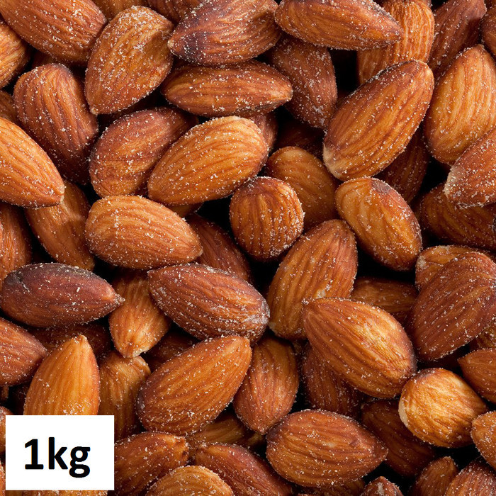 

Kacang Almond Panggang Asin Ringan 1kg Tanpa Cangkang