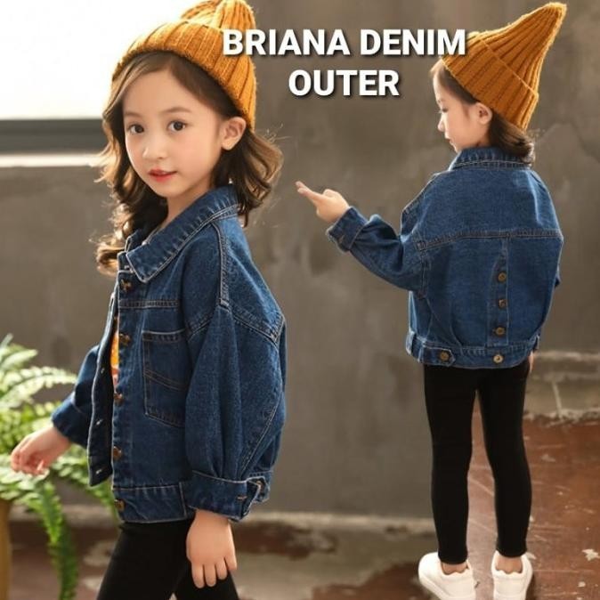 Bajukiddie Briana Denim Outer Jaket Jeans Anak Remaja Perempuan Korea Terbaik