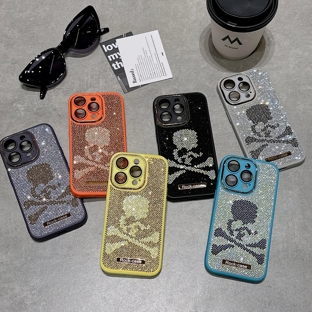 Casing Ponsel Tengkorak Berlian, Sarung HP Tren Mode untuk Iphone 11/12/13/14/Pro/Pro MAX/Plus