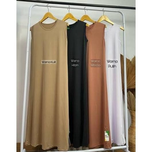 Dress Inner Tanpa Lengan Premium Spandex Rayon / Inner Gamis Murah