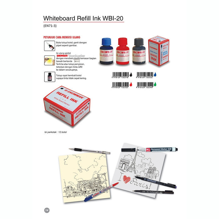 

Tinta Spidol Whiteboard Biru - Papan Tulis - Snowman WBI 20