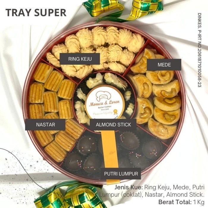 

Limited! Kue Kering Lebaran Enak Tray Super Parsel Ramadan Brand Monica Loren New