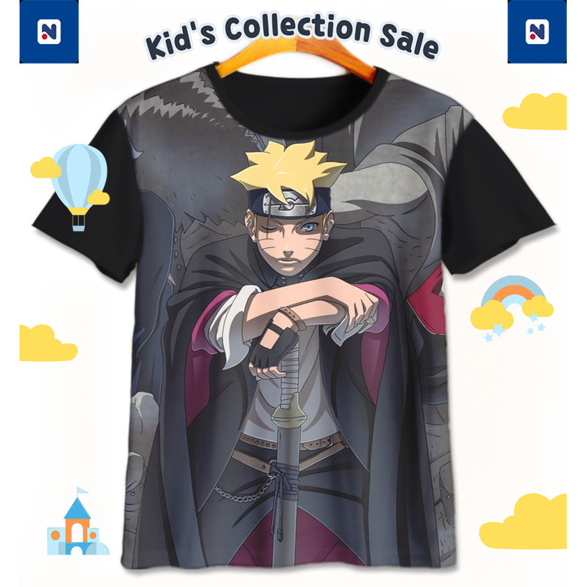 Kaos Anak Boruto v3 Baju Anime Kartun Boruto Lucu Anak 3D Printing Untuk Umur 1-12 Tahun - WoodFores