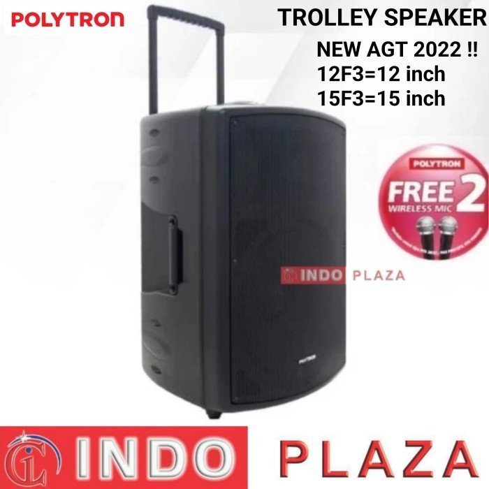 TERBARU - TROLLEY SPEAKER / SPEAKER TROLI POLYTRON PAS-PRO12F3 / 15F3