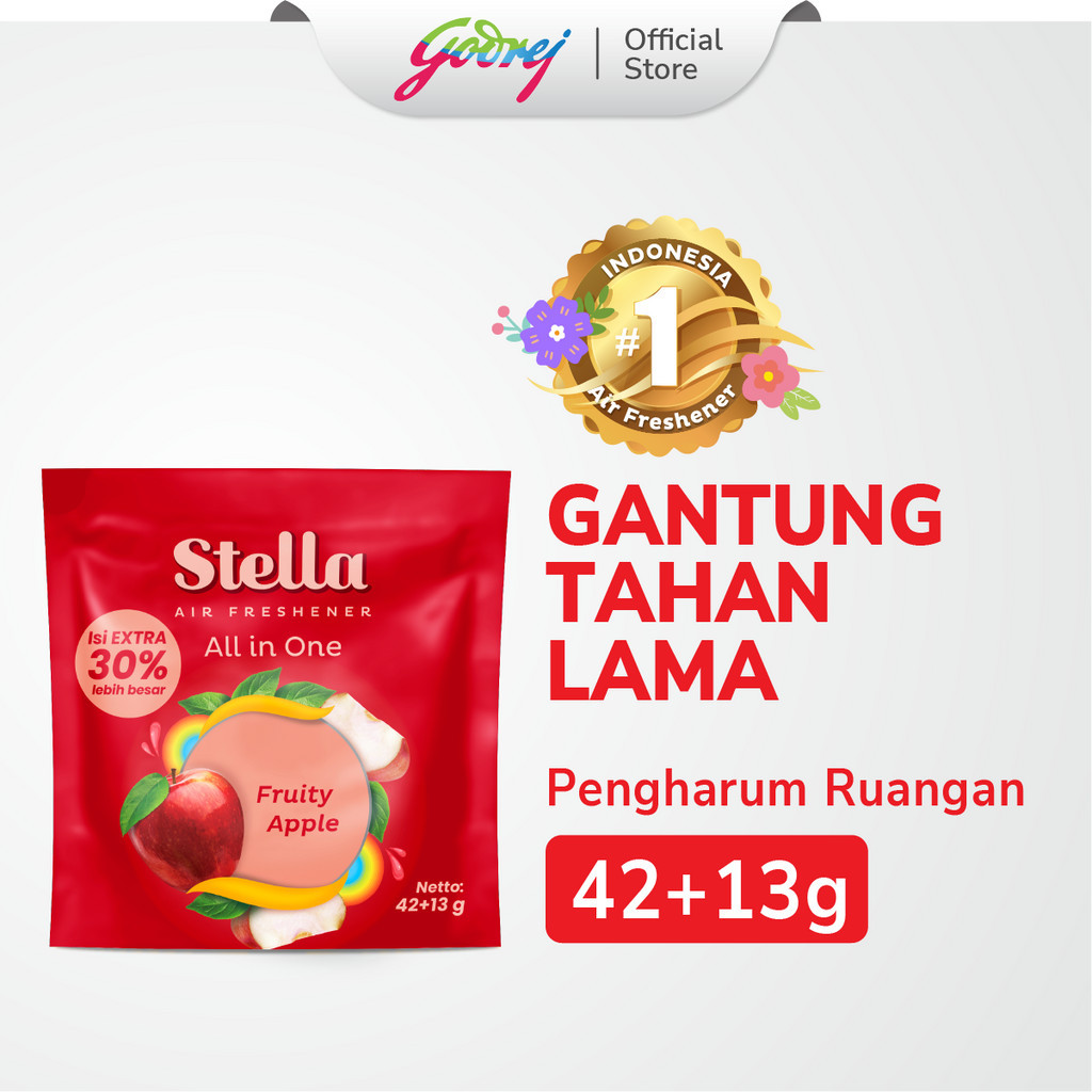 Stella All In One Fruity Apple 42+13gr - Pengharum Ruangan