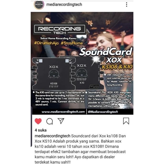 Sound Card External Xox K10 Online Recording Smule K 10 Record Usb 0Ri