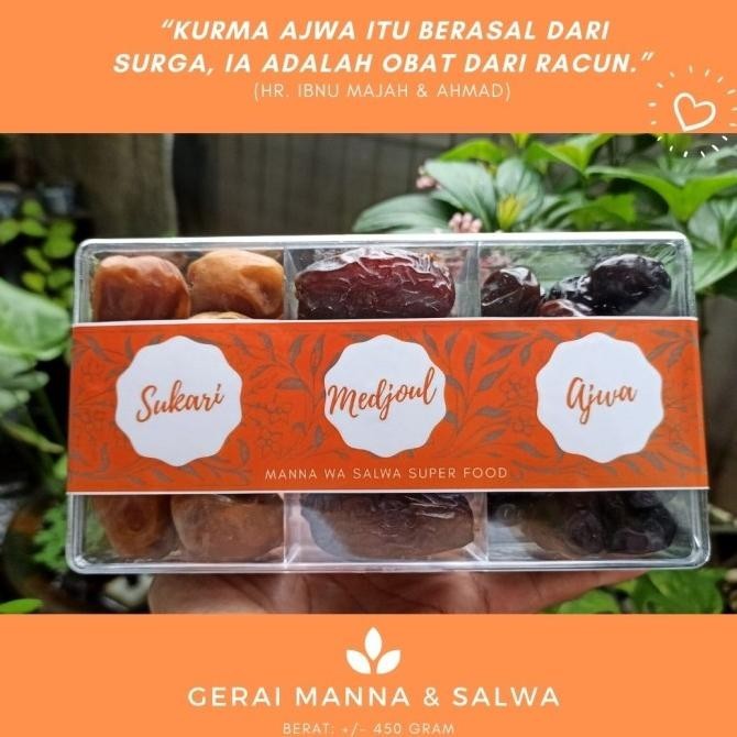 

PAKET PARCEL 3IN1 KURMA AJWA MEDJOOL SUKARI