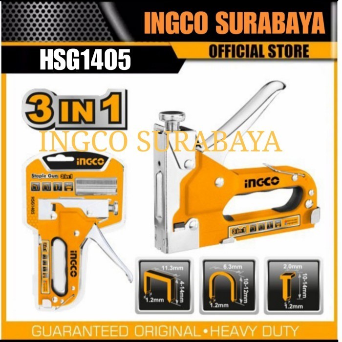

INGCO HSG1405 STAPLE GUN STAPLES TEMBAK JOK 3 IN 1 STEPLES STAPLER