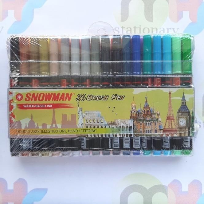 

Paket 36 Warna Snowman Brushpen Brush Pen Kuas Spidol Kaligrafi Warna |Murah