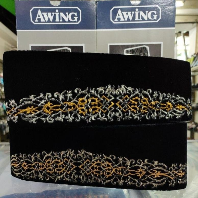 READY STOCK  PECI HITAM 'AWING' AC MOTIF BORDIR ZAVIER EMAS TINGGI 9 DAN TINGGI 10