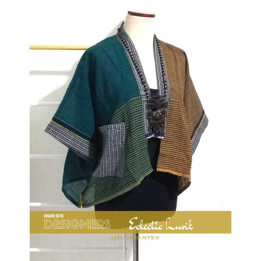 Outer Batik Wanita Kinario Outer Kimono Lurik Pedan Mancawarna