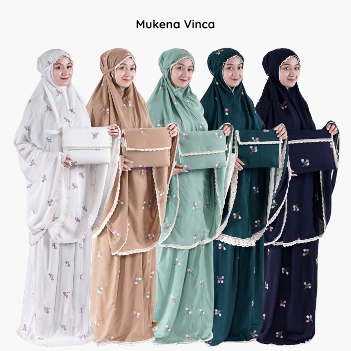 Mukena Vinca Dewasa Jumbo Rayon Bordir / Mukena Rayon Jumbo Premium
