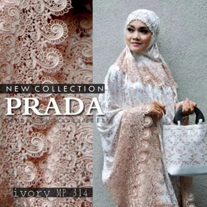 Mukena Sutra Paris Prada Renda Keong Original