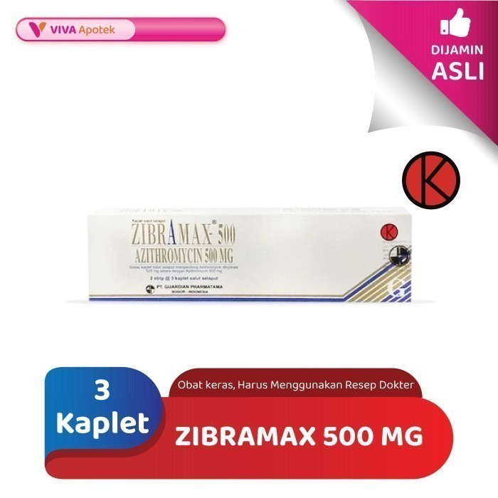 Zibramax 500 mg / Azithromycin / Infeksi Akibat Bakteri (3 Kaplet)