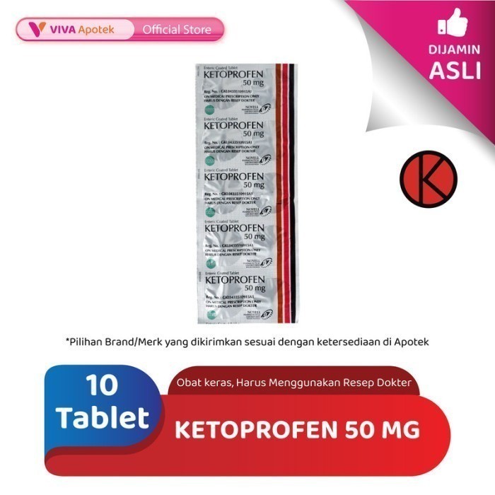 Ketoprofen 50 mg / Radang Sendi / Rematik / Osteoarthritis (10 Tablet)