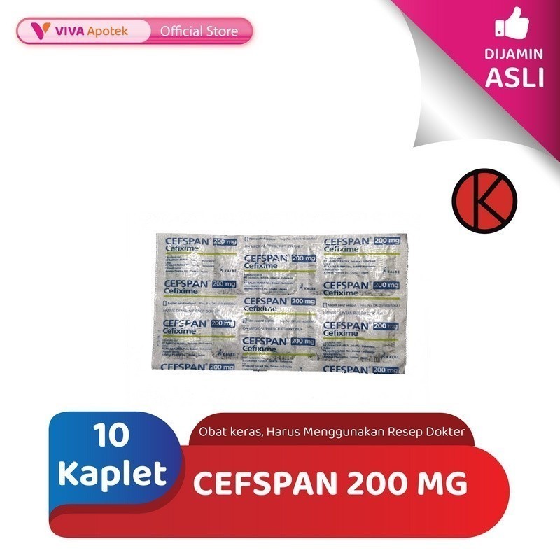 Cefspan 200 mg / Cefixime / Antibiotik / Infeksi Bakteri (10 Kaplet)