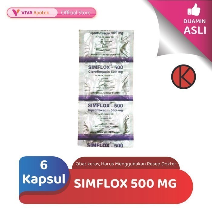 Simflox 500 mg / Ciprofloxacin / Antibiotik (6 Kaplet)
