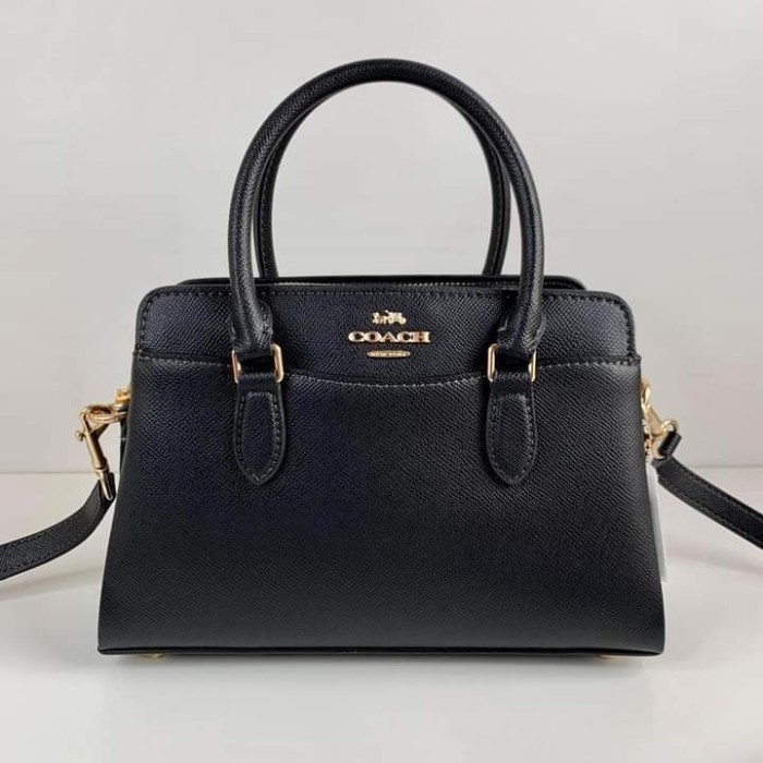 Tas Coch Ch297 Mini Darcie Carryall In Black Crossgain Leather