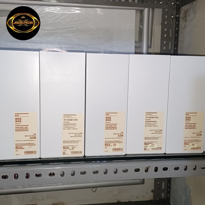 

Muji Pp File Box Standard Type A4 White Grey