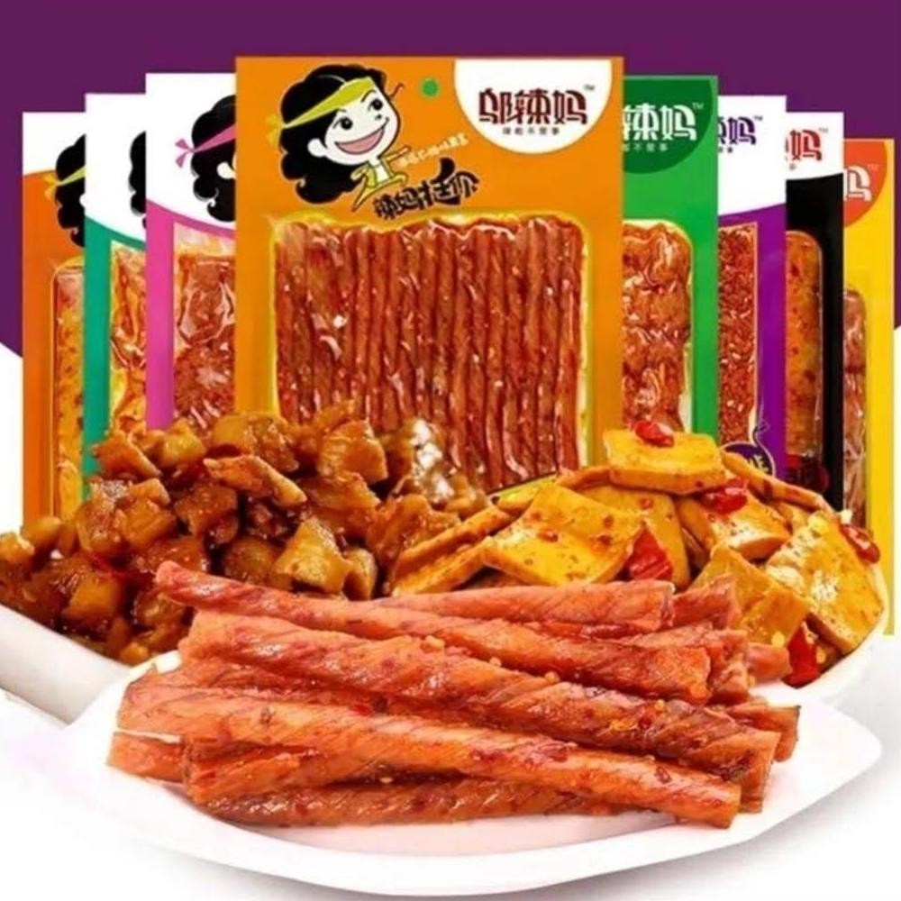 

Baru Wulama Latiao Gluten Snack Tendon / Garlic / Spicy Snack Vegetarian Halal Murah