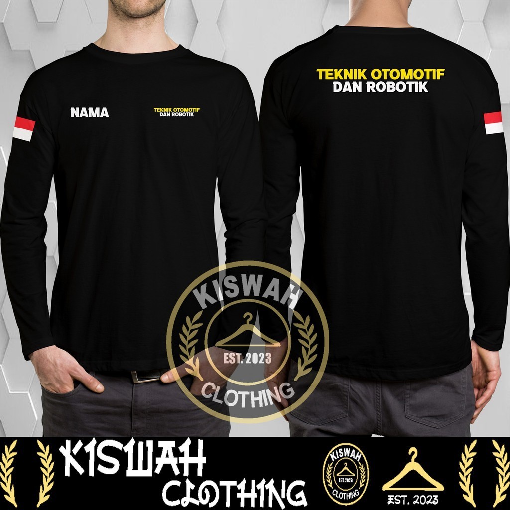 Kaos Tshirt Teknik Otomotif dan Robotik Gratis Nama Kamu DB Lengan Panjang DB Kaos Distro