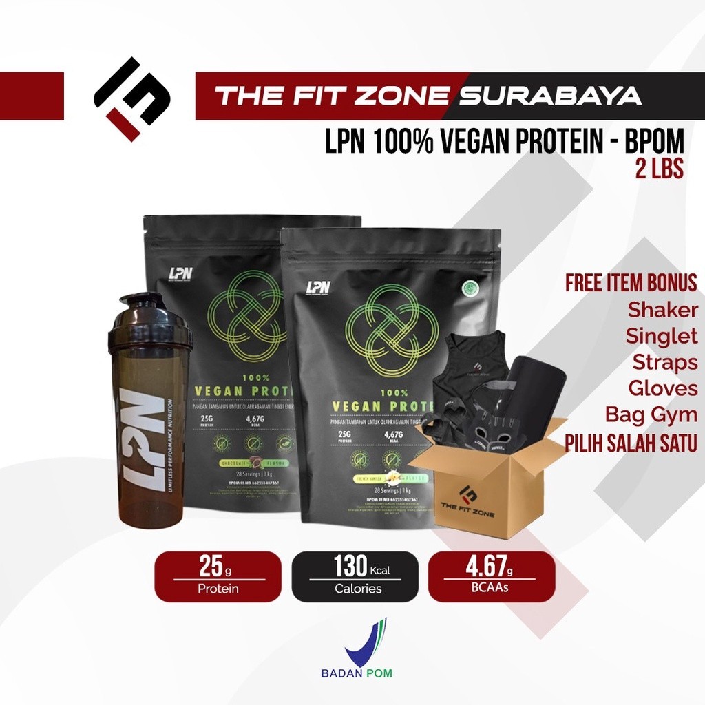 LPN Vegan Protein 2,2lbs Supplementasi Whey Protein Isolate Plant Base Vegan Protein