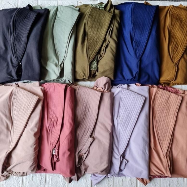 Promo Akhir Tahun 977 Jilbab Softped Flow Khadijah Renda Senada Jumbo Rempel Al Faezya Jersey Super/