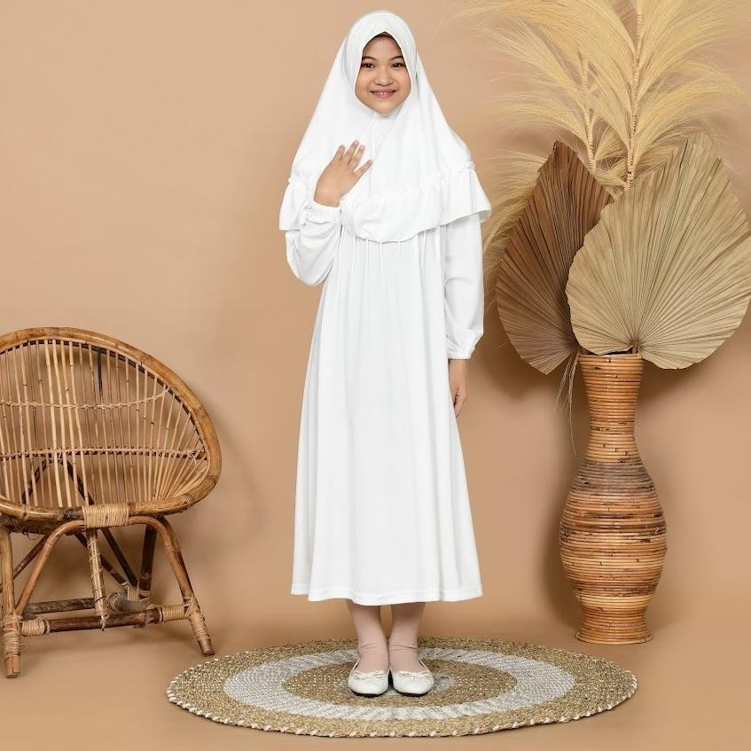 Big Sale Gamis Anak + Hijab Mazaya Smlxlxl Baby.Cloth Untuk Umur 3-15 Tahun Muslim Panjang Remaja Ji