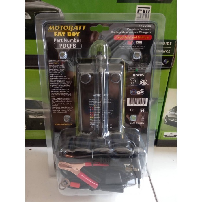 Charger Untuk aki 4 - 100Ah Motor & Mobil Motobatt Fatboy