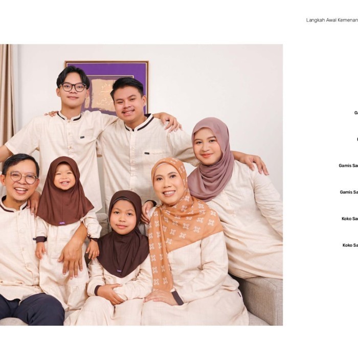 promo Gamis Sarimbit Katun Tekstur Elzatta Hijab Dress Muslim Couple Family