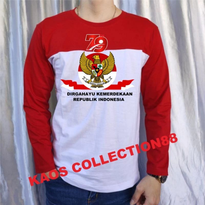 kaos kemerdekaan kaos merah putih garuda 79 lengan panjang