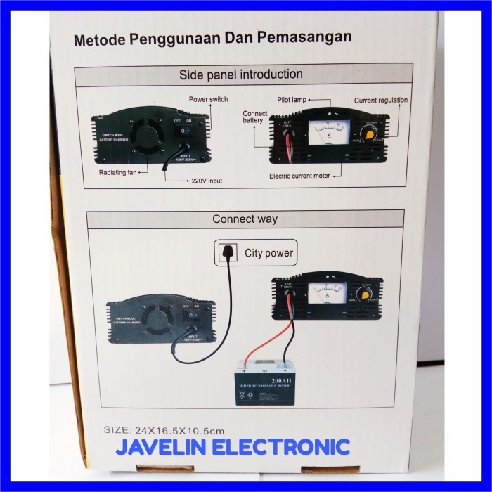 Charger Accu 12v 20A / Charger Aki 12 volt 20 Ampere