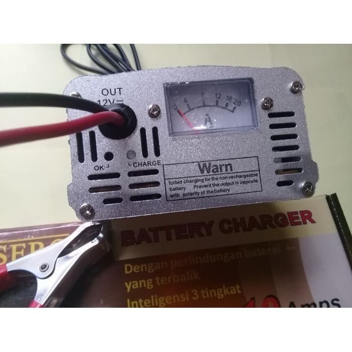 CHARGER AKI 12V 10A bisa buat cas aki motor mobil kering ataupun basah